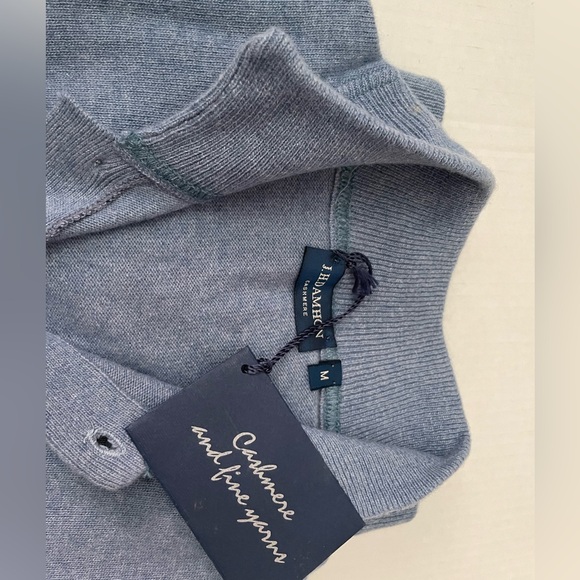 Polo Sweater Cashmere/ Merino wool blend  1/2 Button M - Picture 3 of 4